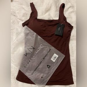 Klassy Network Brown Brami square neck tank size Large - no bra required!!
